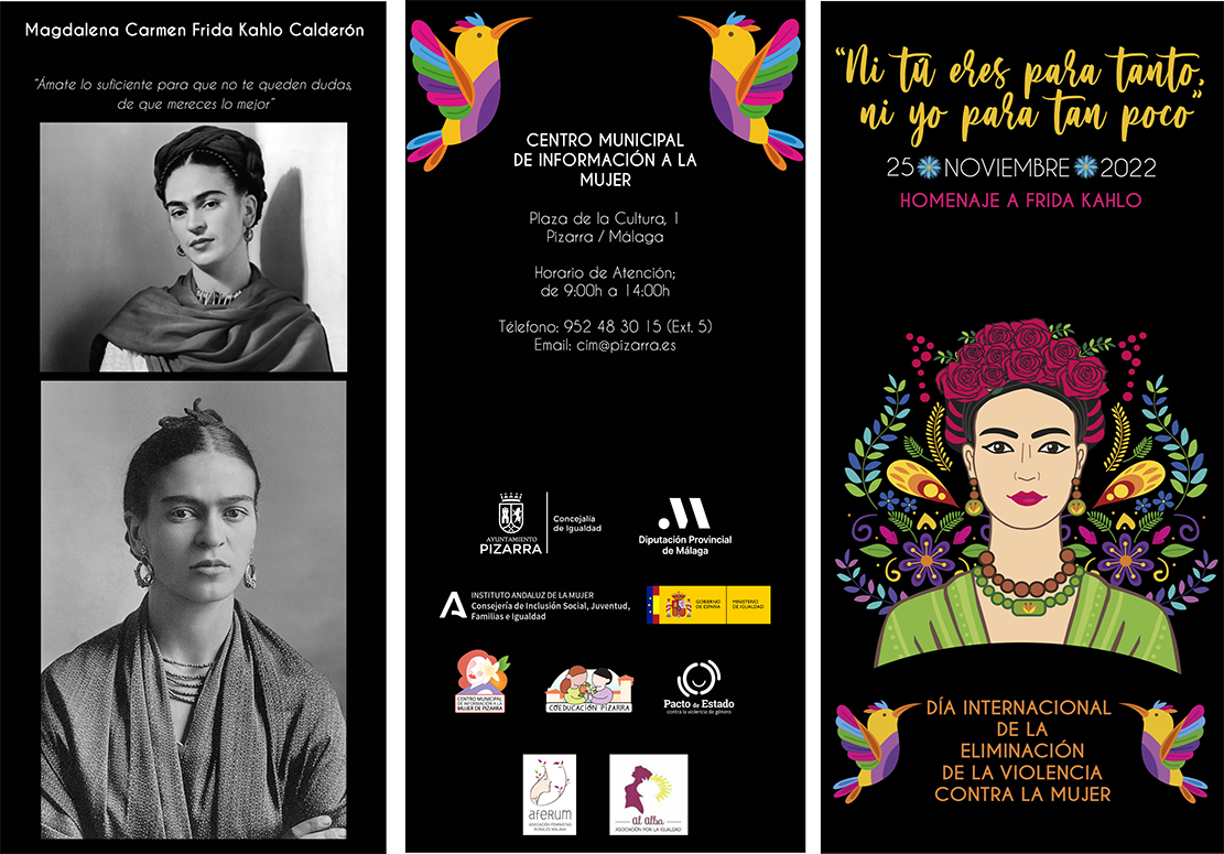 El Área de Igualdad de Pizarra homenajea a Frida Kahlo con motivo del Día Internacional de la Eliminación de la Violencia contra la Mujer​